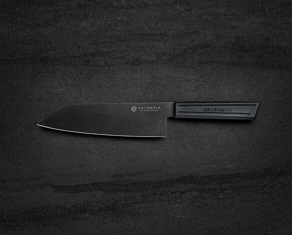 180mm Bunka. Black Stonewashed AUS8. Black Recycled Plastic Skateboard Material Handle