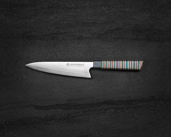 165mm Petty Knife. San Mai 440C. Stabilized Skateboard Material Handle